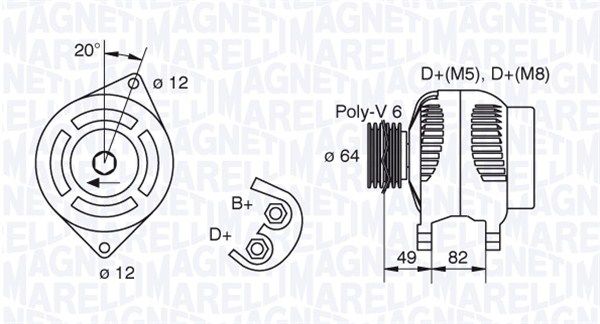 MAGNETI MARELLI Генератор 063321854010